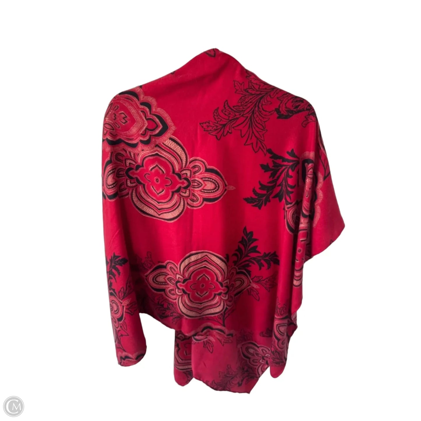 Shawl By Chicos In Red & Tan, Size: Osfm