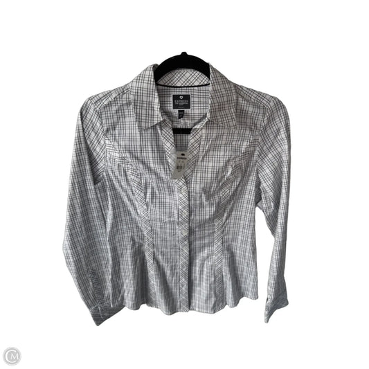 Blouse Long Sleeve By Express In Black & Grey, Size: S