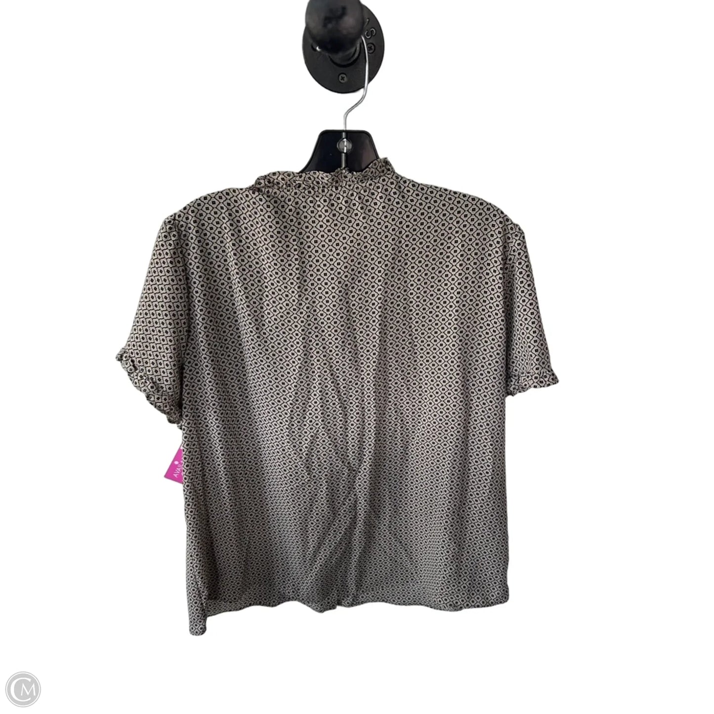 Blouse Short Sleeve By T Tahari In Black & Tan, Size: Xl