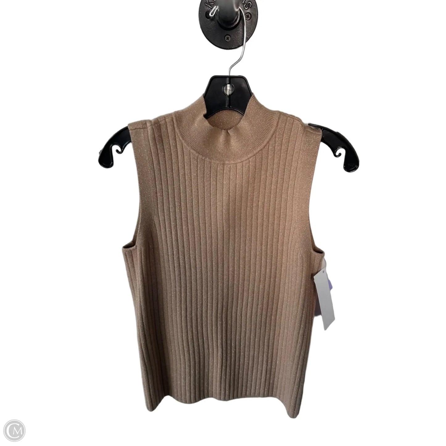 Vest Sweater By Talbots In Gold & Tan, Size: M