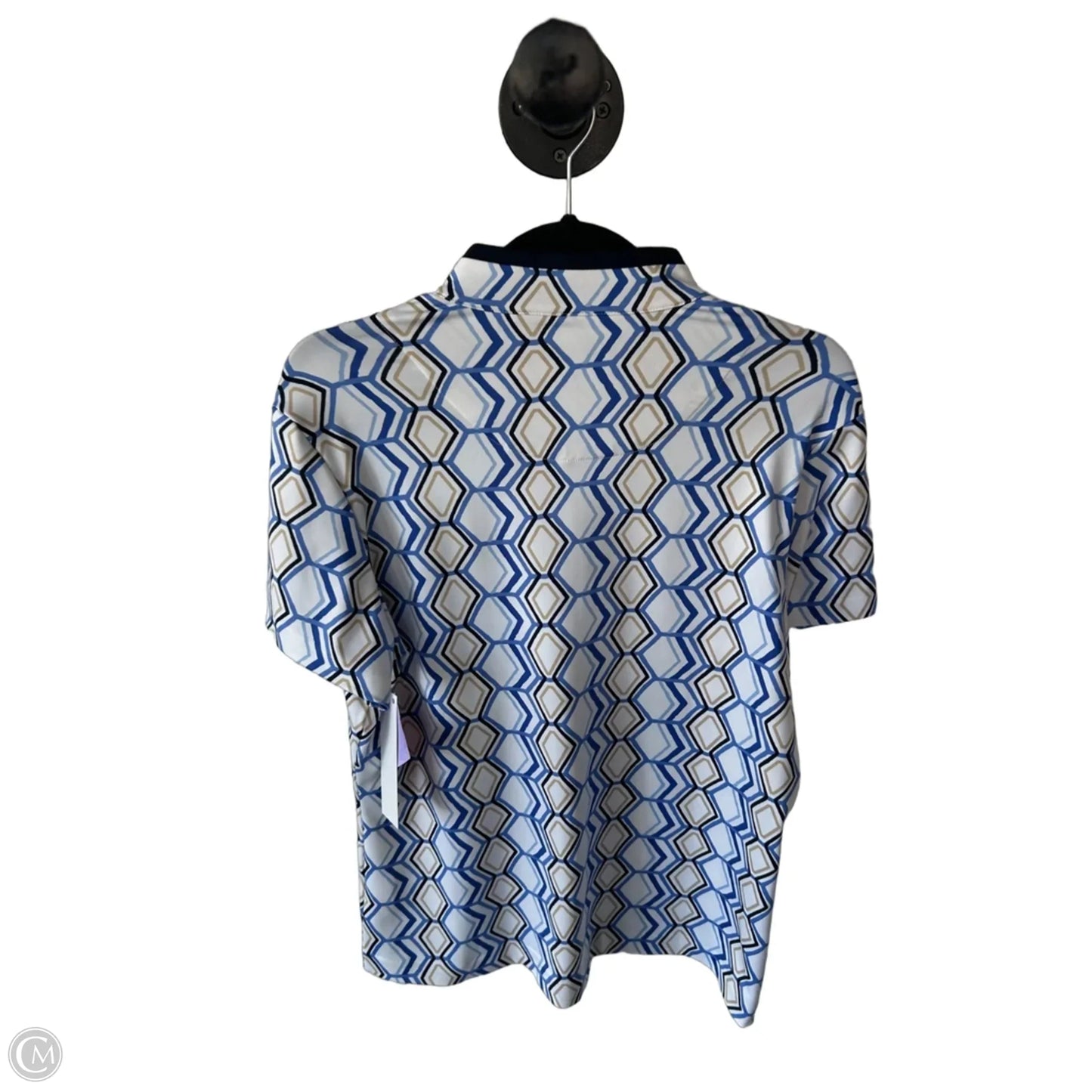 Athletic Top Short Sleeve By Tail In Blue & Tan, Size: L