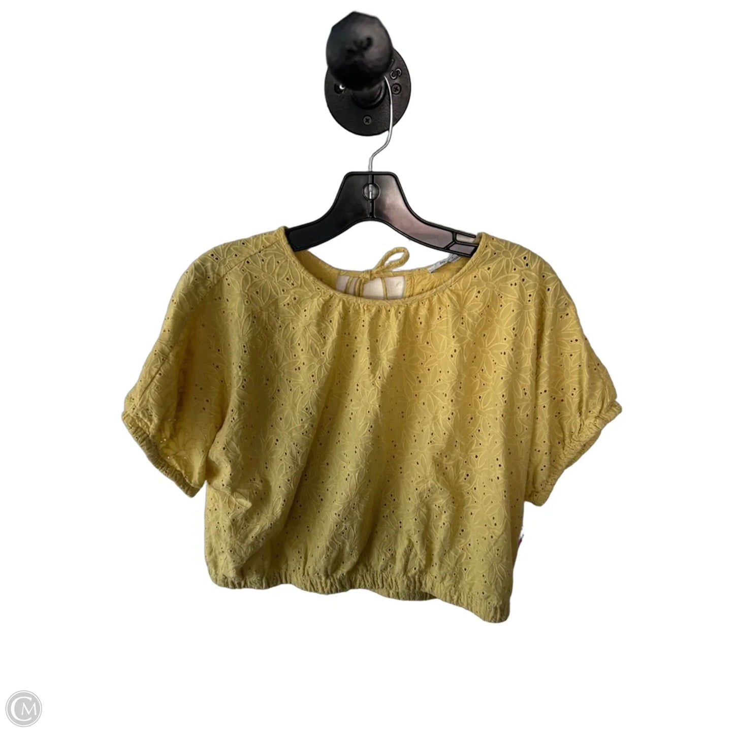 Blouse Short Sleeve By Madewell In Yellow, Size: M