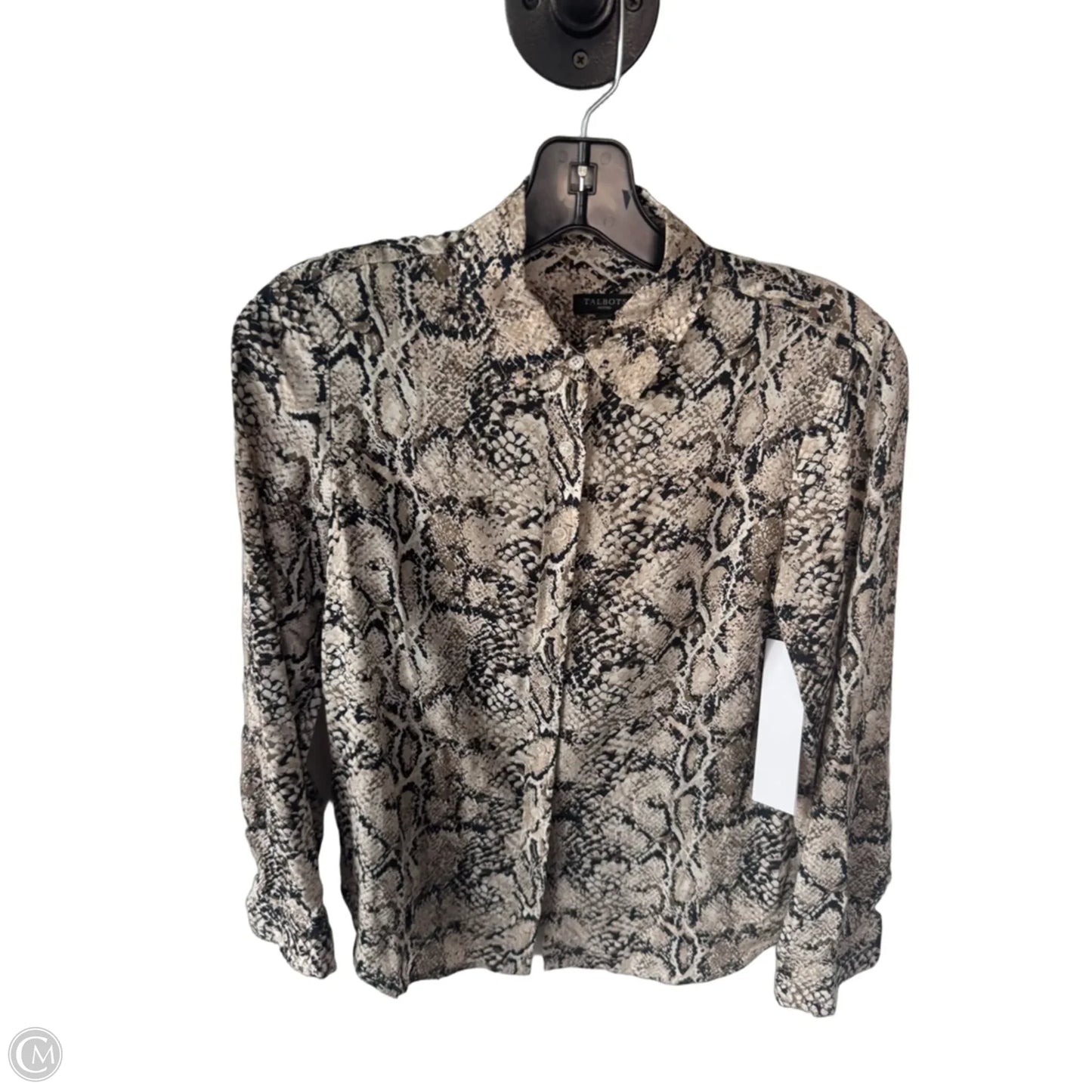 Blouse Long Sleeve By Talbots In Snakeskin Print, Size: Xsp