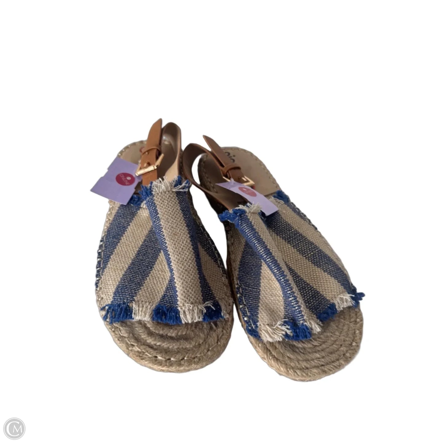 Sandals Flats By Nina In Blue & Tan, Size: 9.5