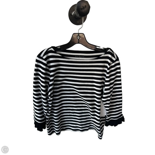 Top 3/4 Sleeve By Talbots In Black & White, Size: Mp