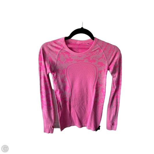 Athletic Top Long Sleeve Crewneck By Lululemon In Pink, Size: S