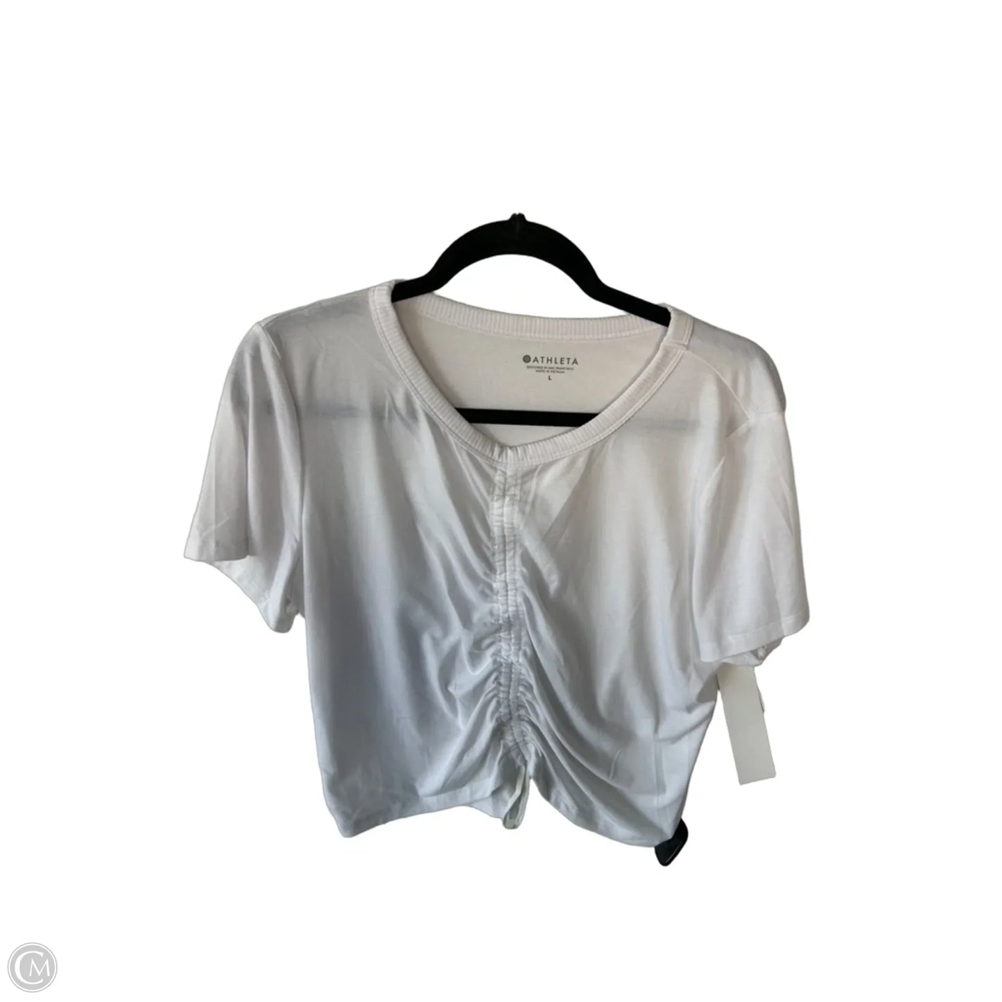 Athletic Top Short Sleeve By Athleta In White, Size: L