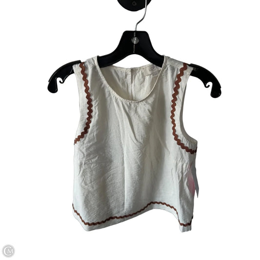 Blouse Sleeveless By Loft In Cream & Tan, Size: S