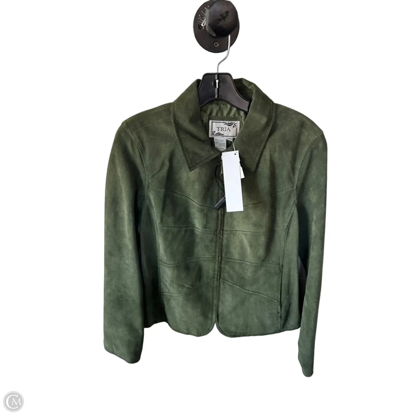 Jacket Leather By Cmc In Green, Size: M