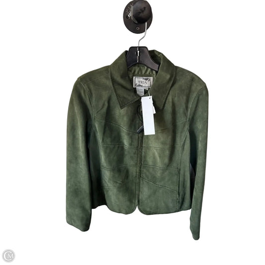 Jacket Leather By Cmc In Green, Size: M