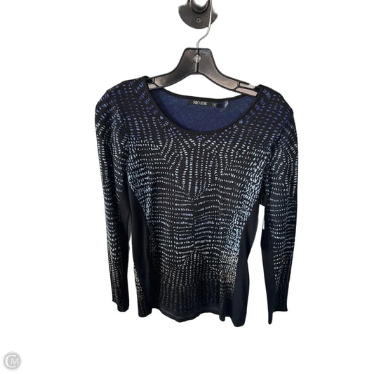Sweater By Nic + Zoe In Black & Blue, Size: S