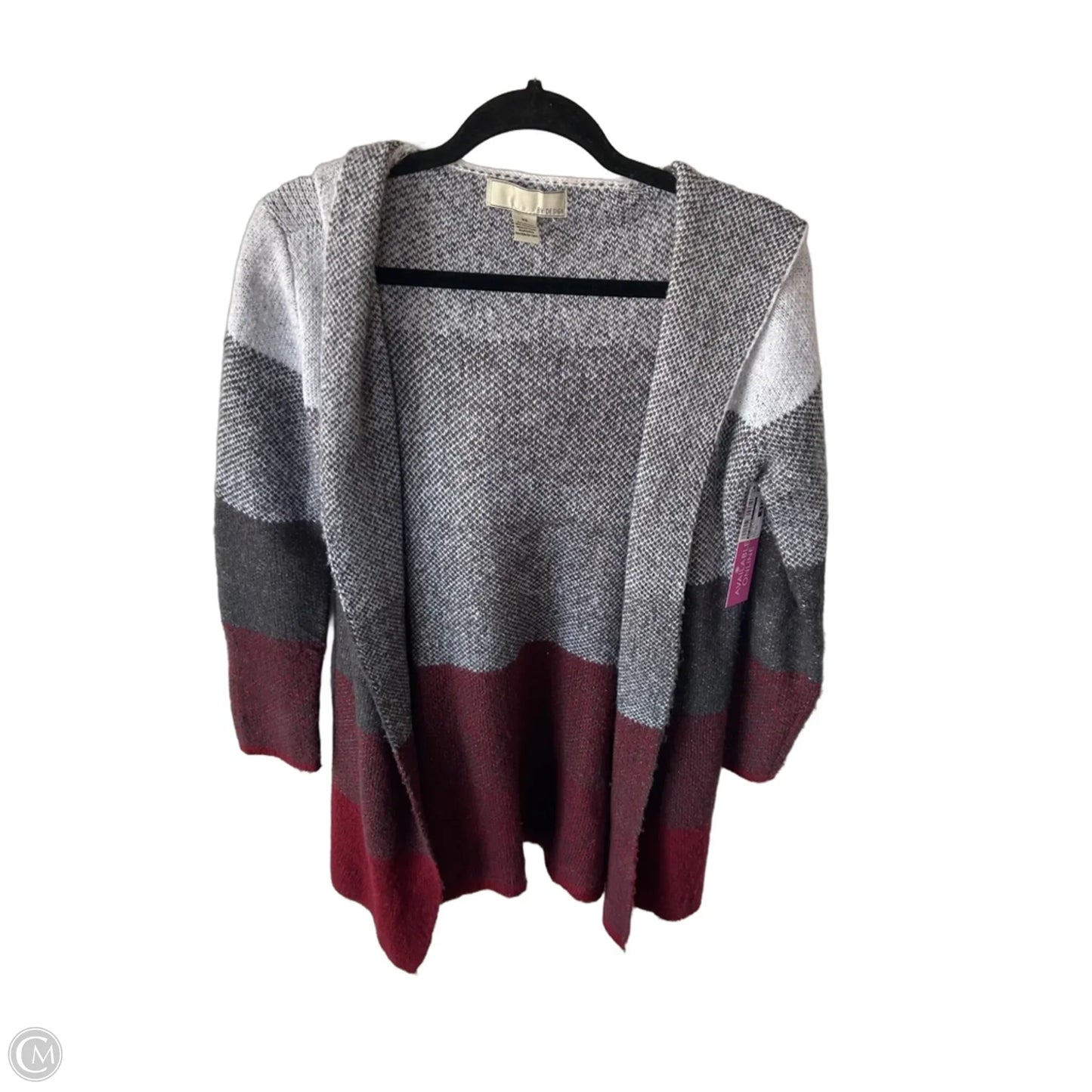 Sweater Cardigan By By Design In Grey & Red, Size: Xs