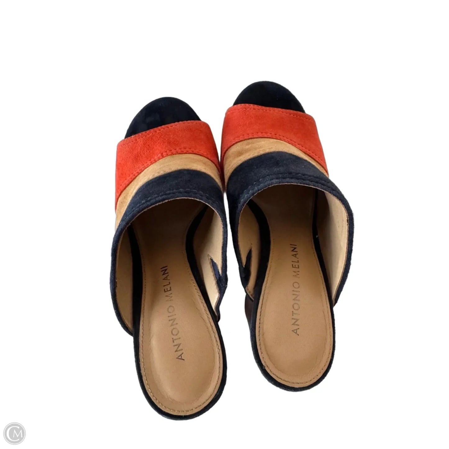 Sandals Heels Block By Antonio Melani In Blue & Orange, Size: 7
