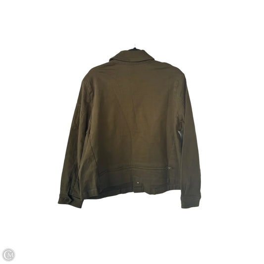 Jacket Denim By Cabi In Green Denim, Size: L