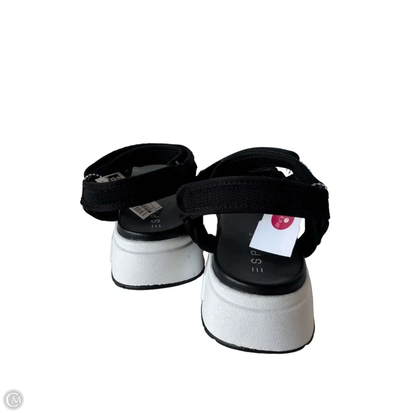 Sandals Flats By Esprit In Black & White, Size: 9