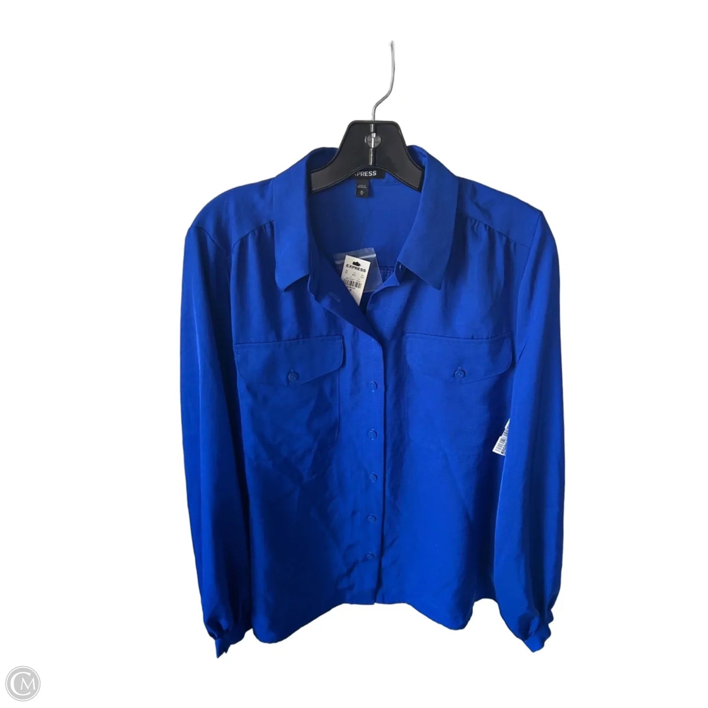 Blouse Long Sleeve By Express In Blue, Size: M