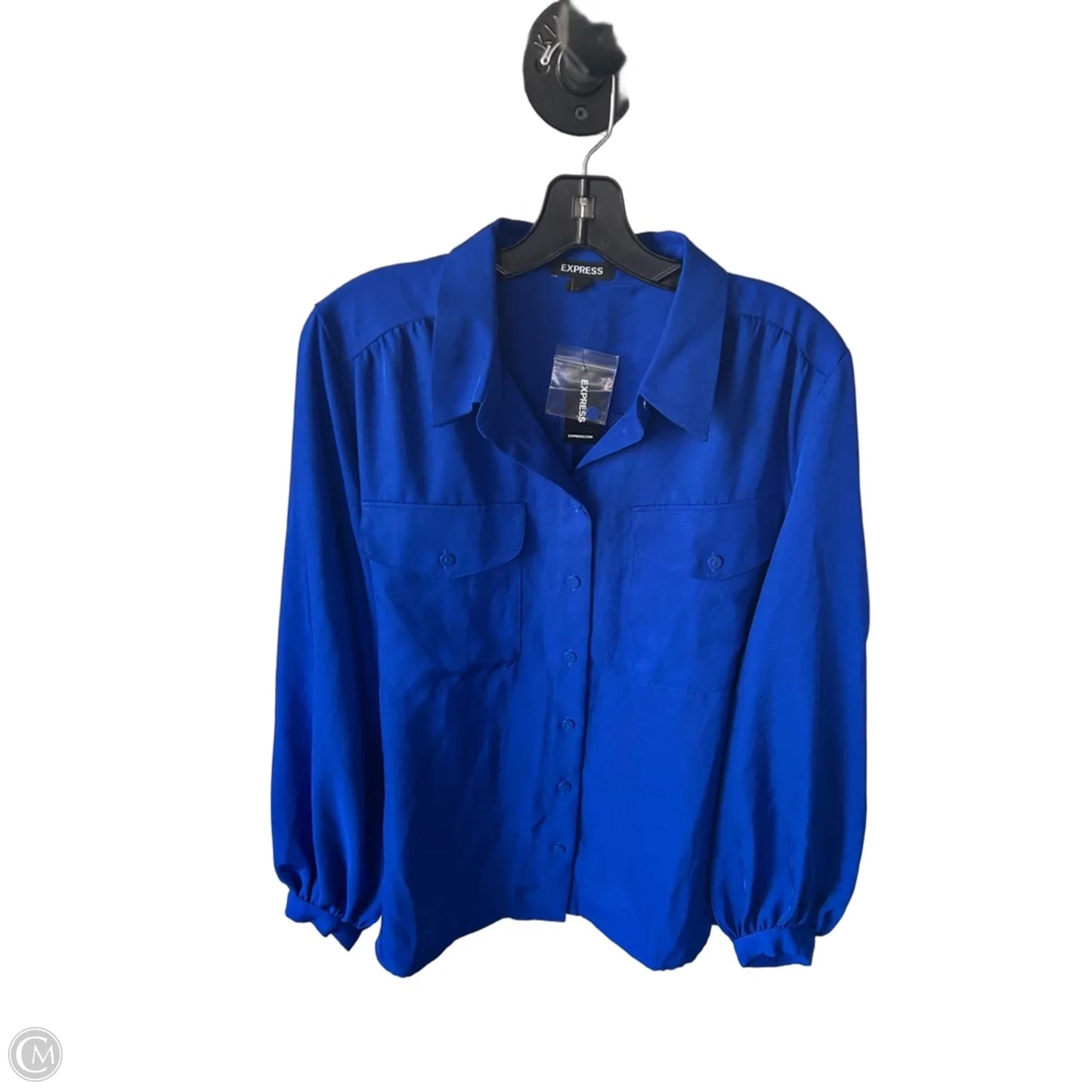 Blouse Long Sleeve By Express In Blue, Size: L