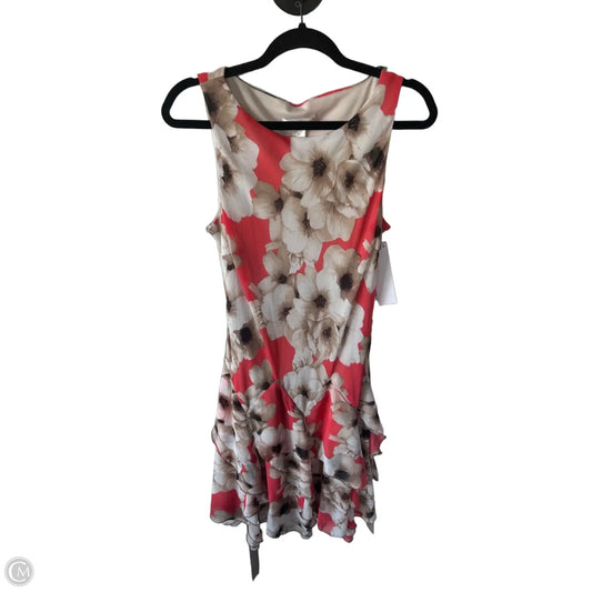 Dress Party Midi By Christopher And Banks In Orange & Tan, Size: L