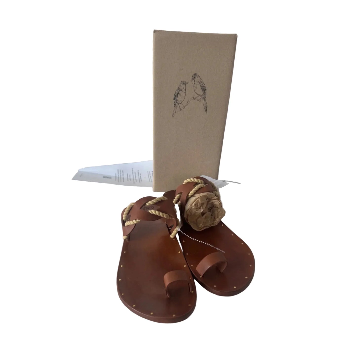 Sandals Flats By Cma In Brown, Size: 10