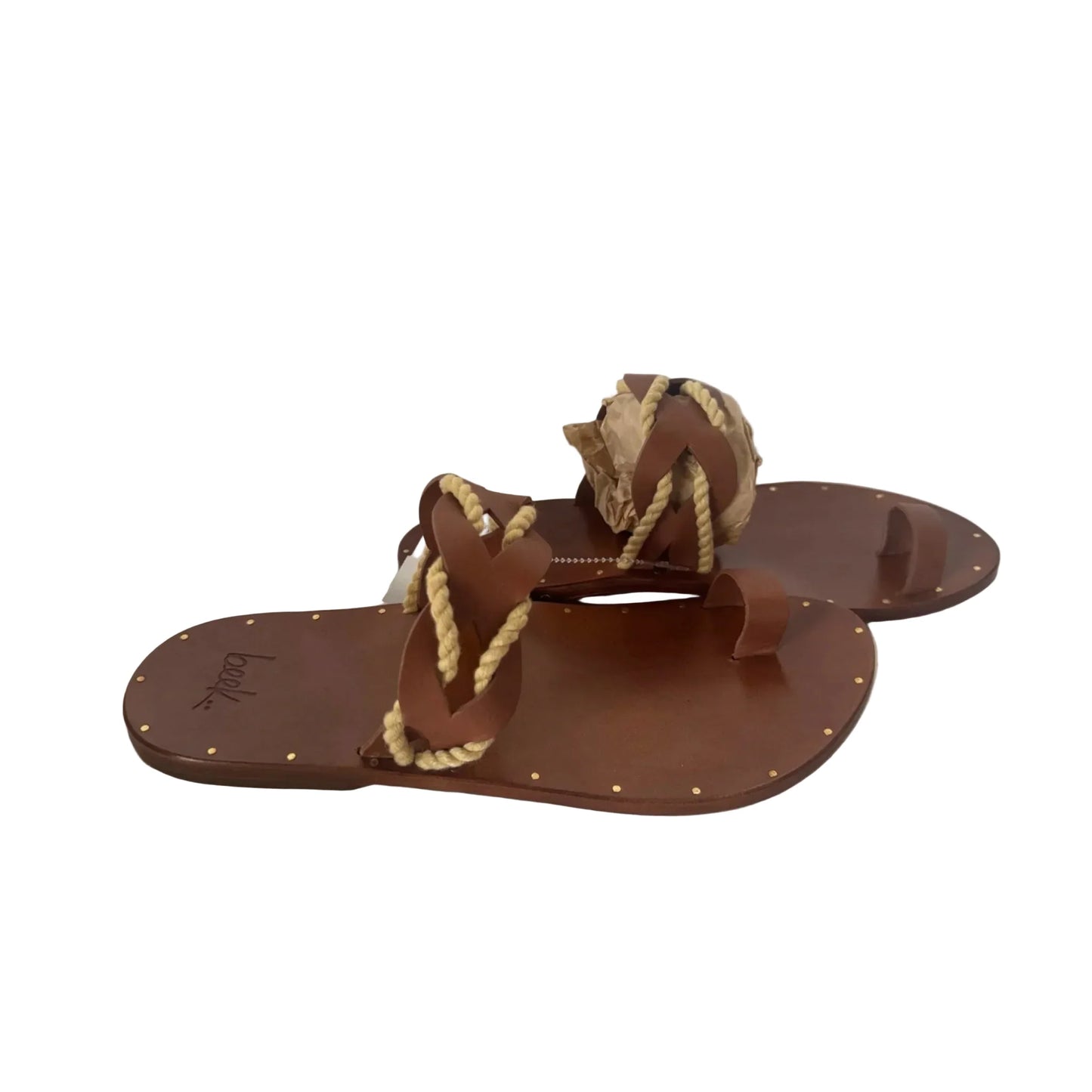 Sandals Flats By Cma In Brown, Size: 10
