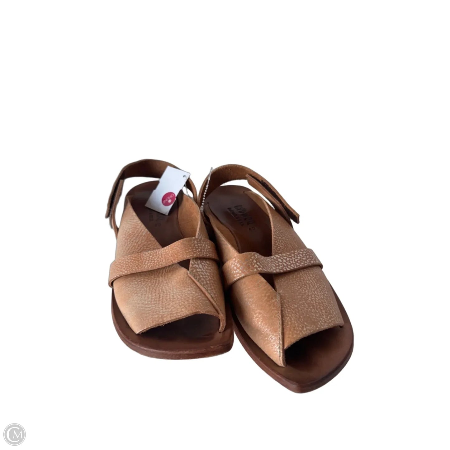 Sandals Flats By Cma In Silver & Tan, Size: 9.5
