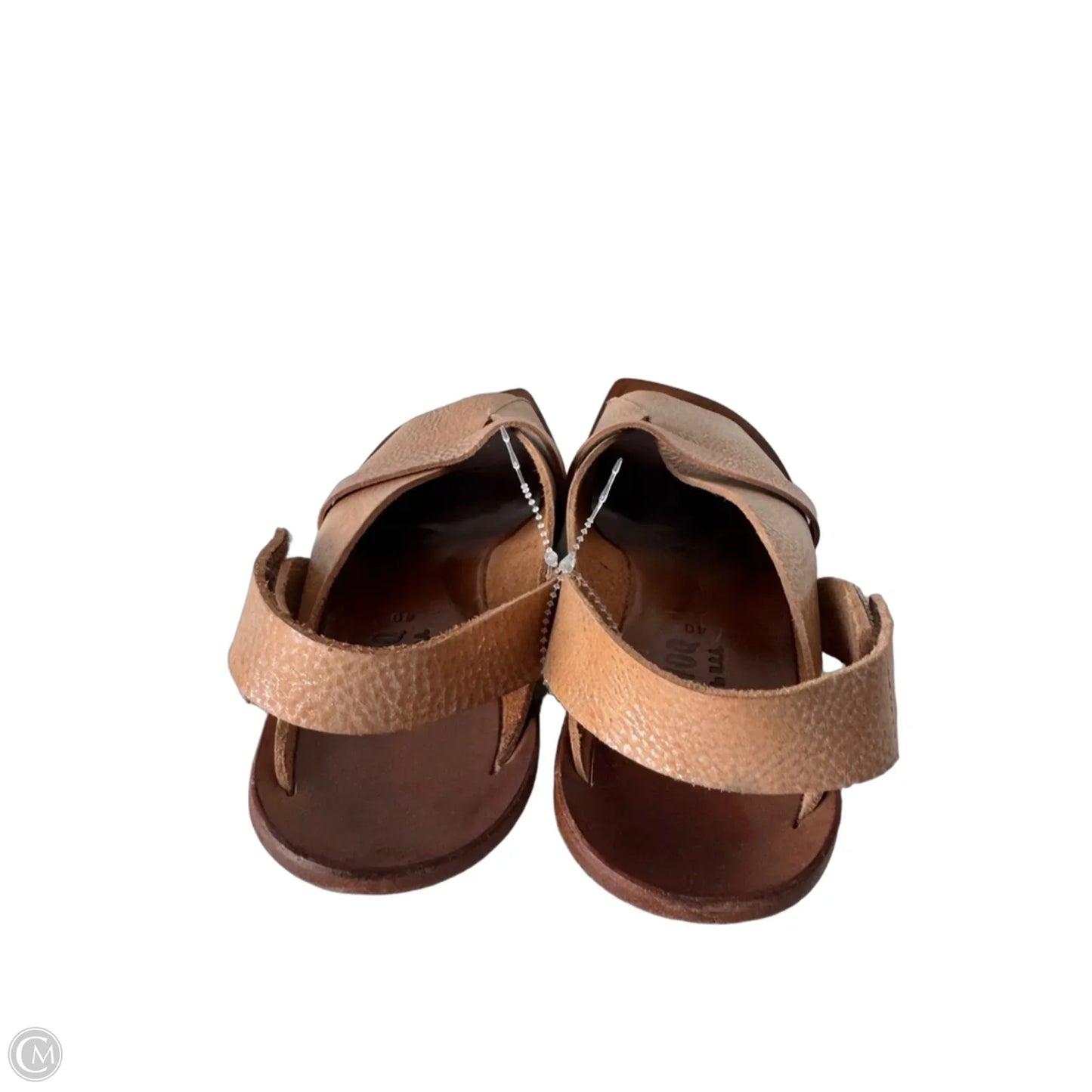 Sandals Flats By Cma In Silver & Tan, Size: 9.5