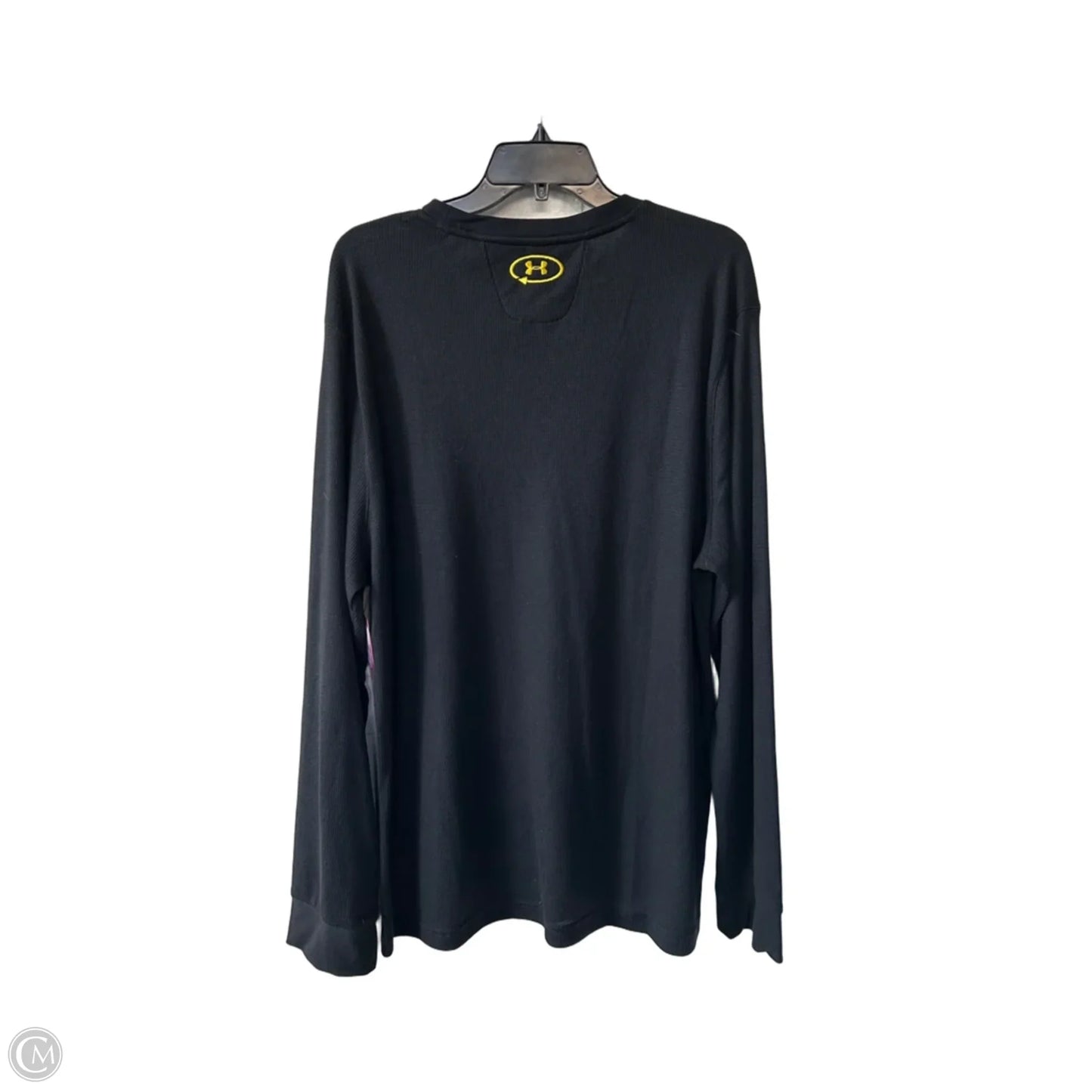 Athletic Top Long Sleeve Crewneck By Under Armour In Black & Yellow, Size: Xxl