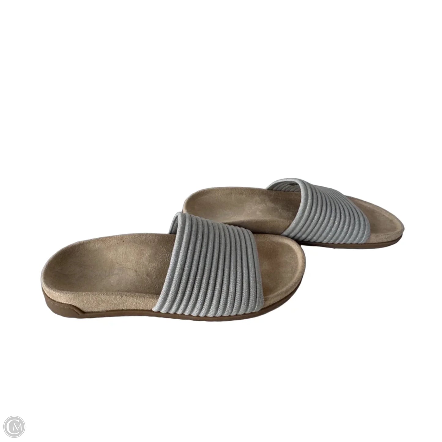 Sandals Flats By Vionic In Grey & Silver, Size: 7.5
