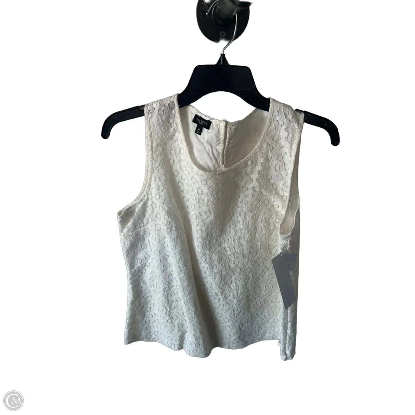 Blouse Sleeveless By Talbots In Cream, Size: Lp