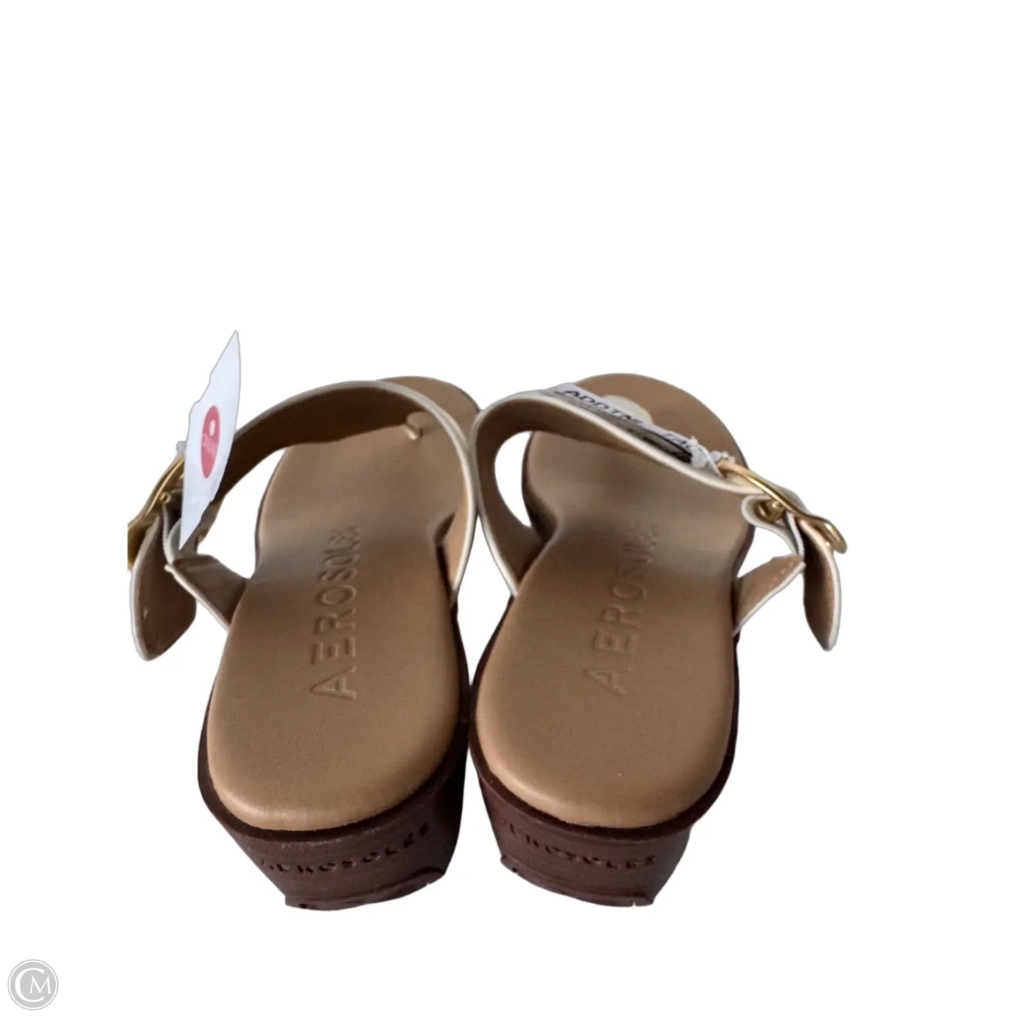 Sandals Heels Wedge By Aerosoles In Cream & Tan, Size: 7