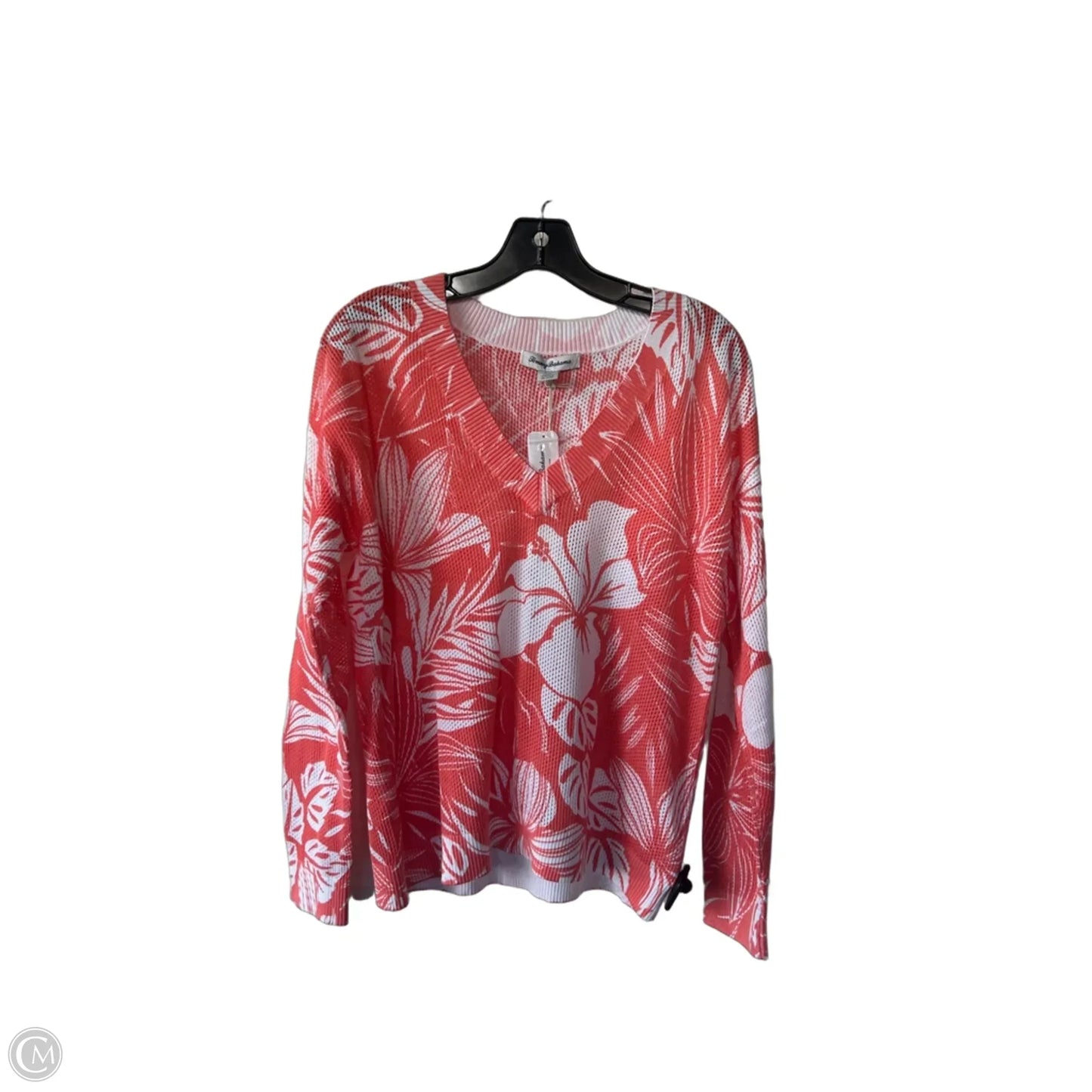 Sweater By Tommy Bahama In Orange & White, Size: S
