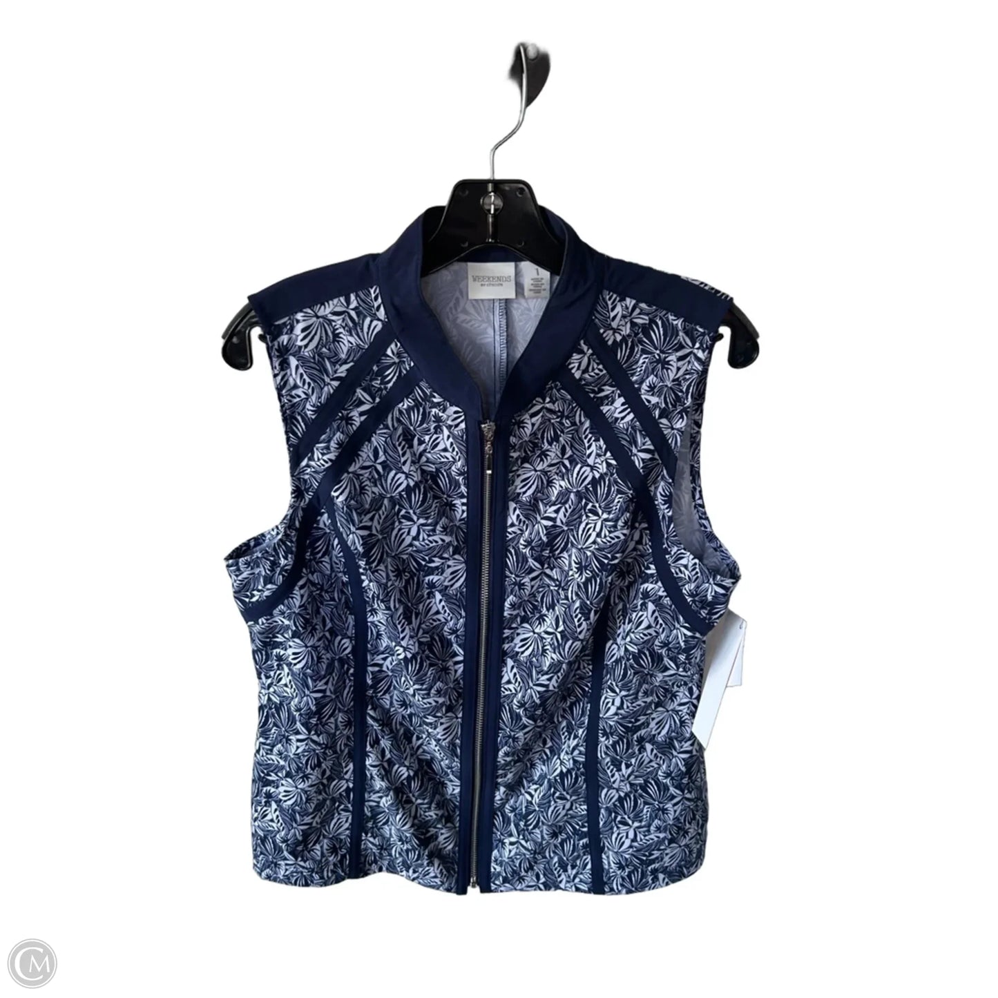 Vest Other By Chicos In Blue & White, Size: M