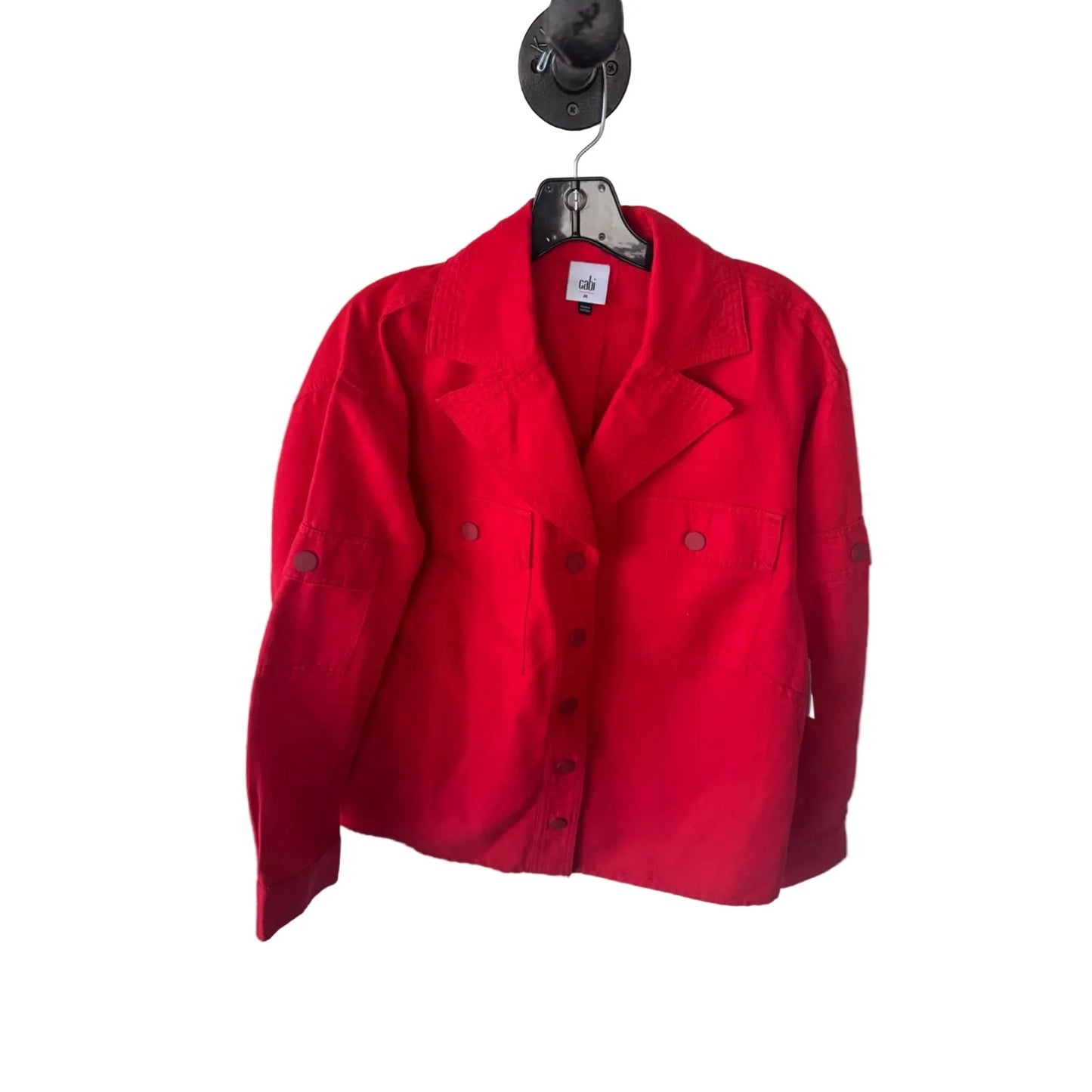 Jacket Shirt By Cabi In Red, Size: M
