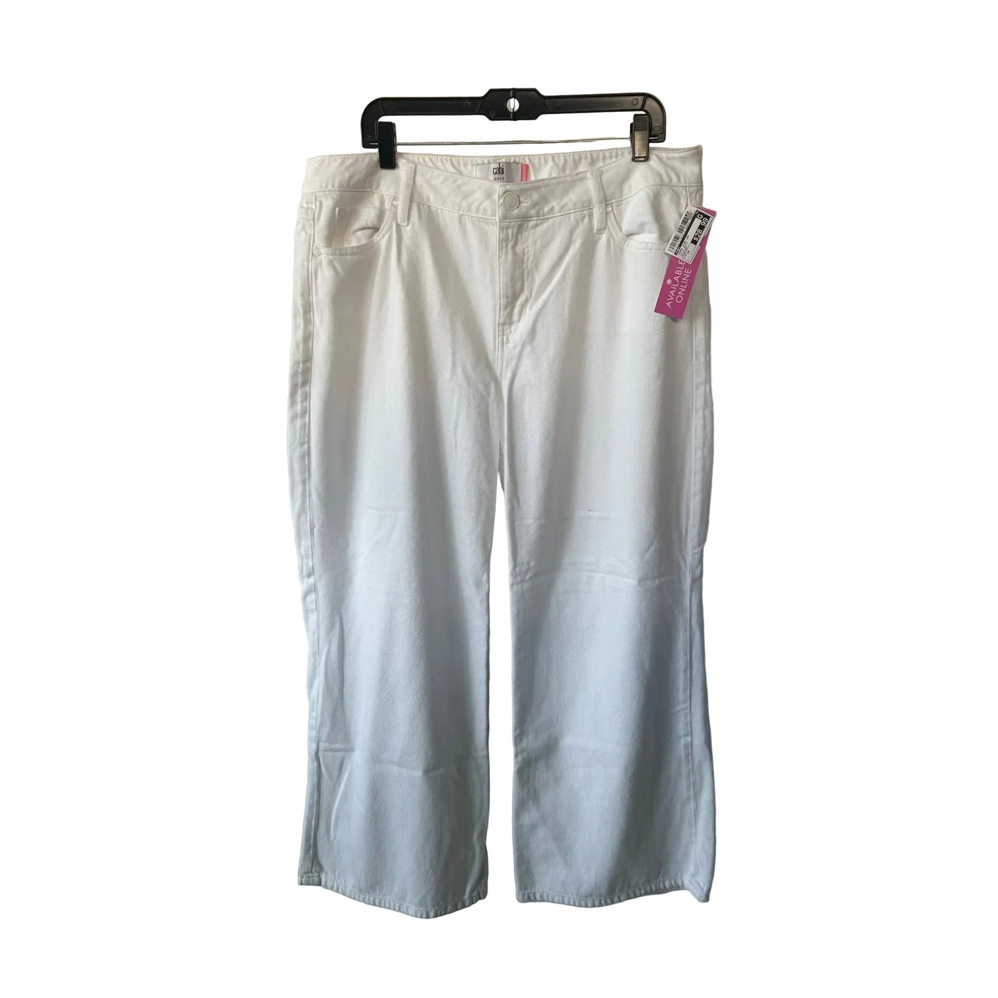 Jeans Wide Leg By Cabi In White Denim, Size: 14