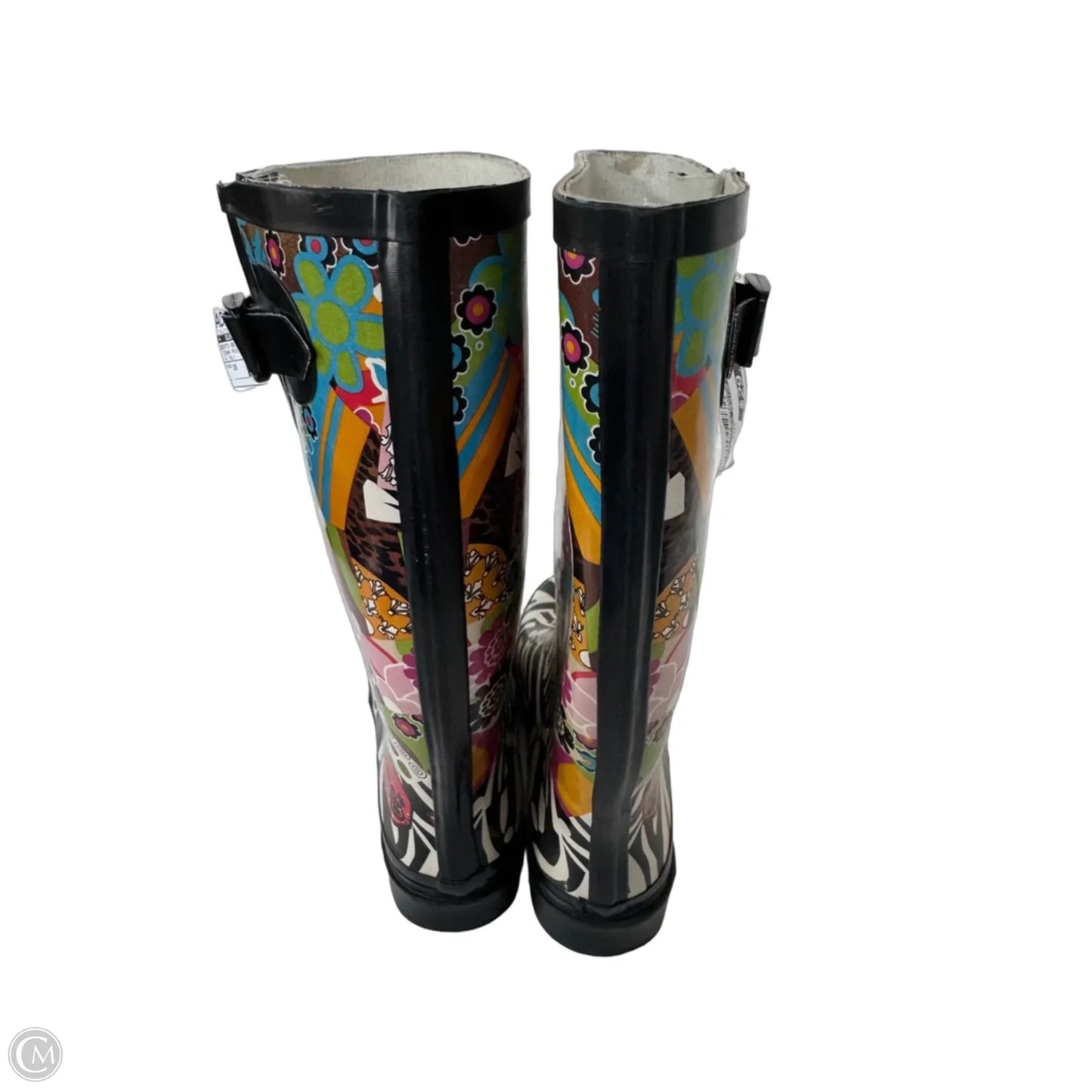 Boots Rain By Clothes Mentor In Zebra Print, Size: 10