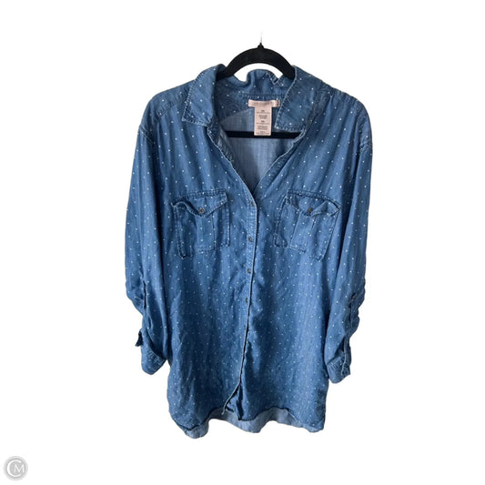 Dress Casual Short By Philosophy In Blue & White, Size: Xxl
