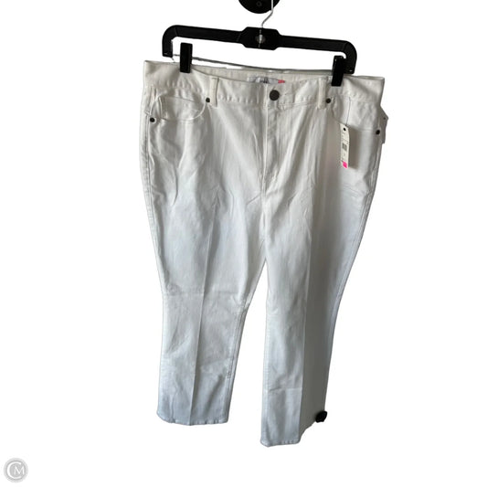 Jeans Wide Leg By Cabi In White Denim, Size: 14