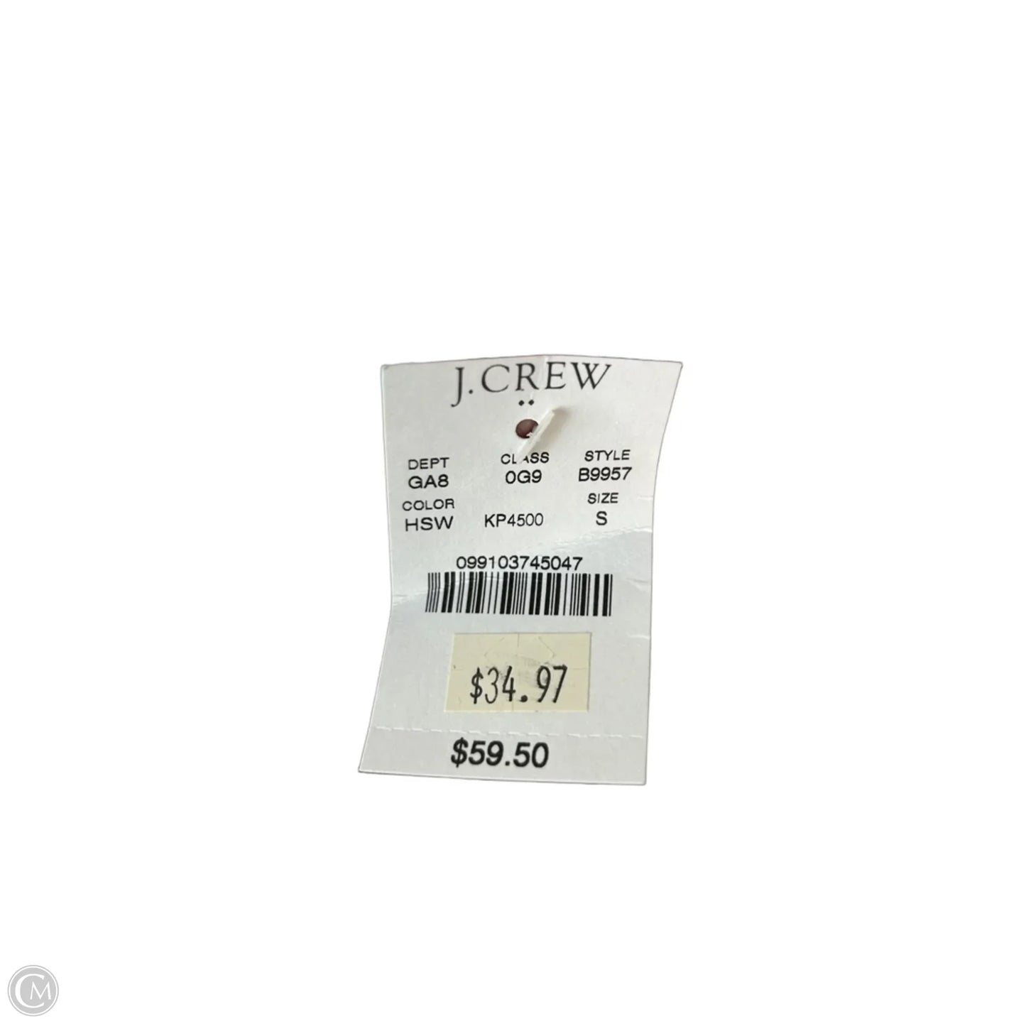 Top 3/4 Sleeve By J. Crew In Grey & White, Size: S