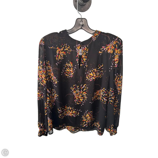 Blouse Long Sleeve By Cabi In Black & Orange, Size: Xl