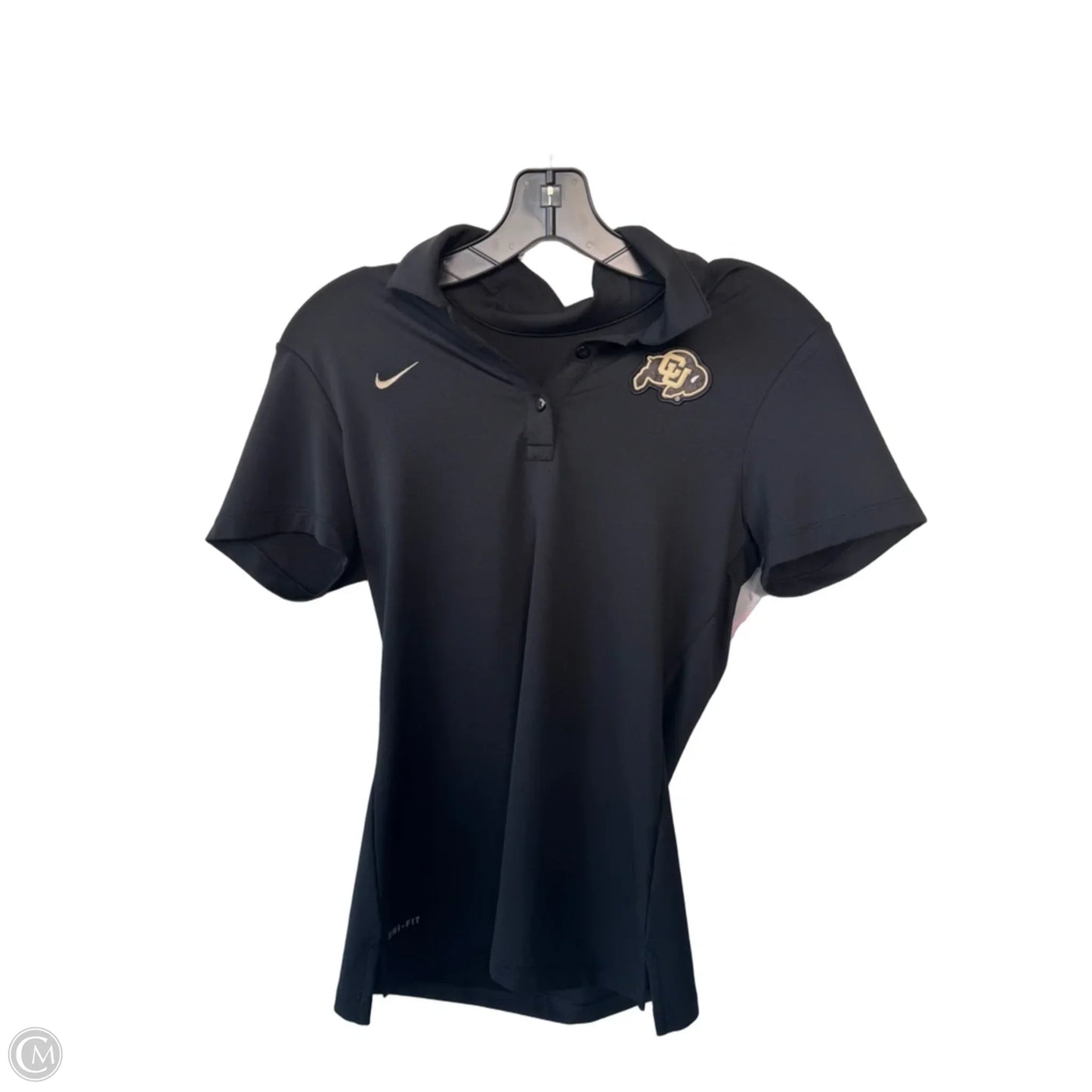 Top Short Sleeve By Nike In Black & Gold, Size: S