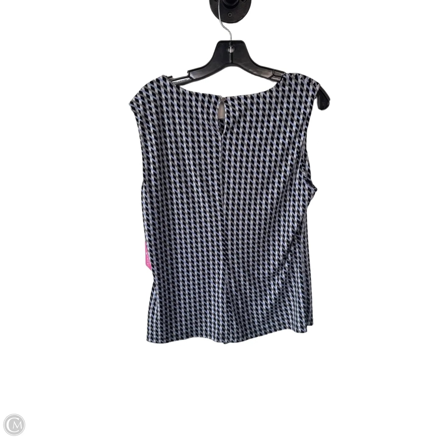 Blouse Sleeveless By Calvin Klein In Black & Blue, Size: L