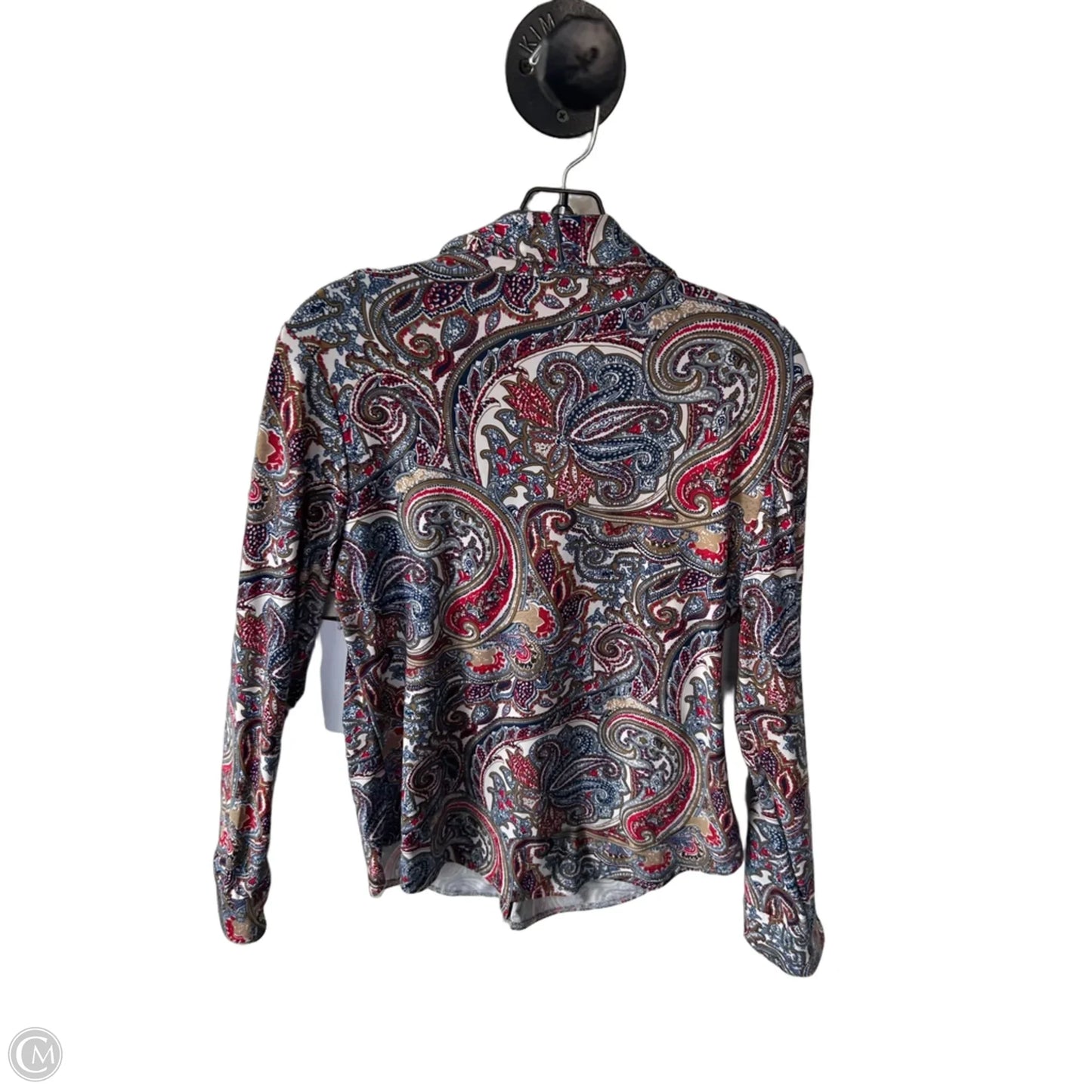 Top Long Sleeve By Bcbgmaxazria In Brown & Red, Size: Xlp