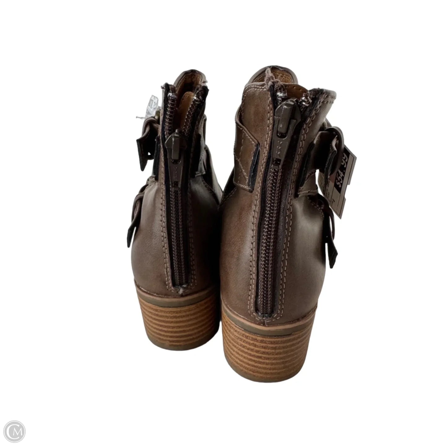Boots Ankle Heels By Sofft In Brown, Size: 8