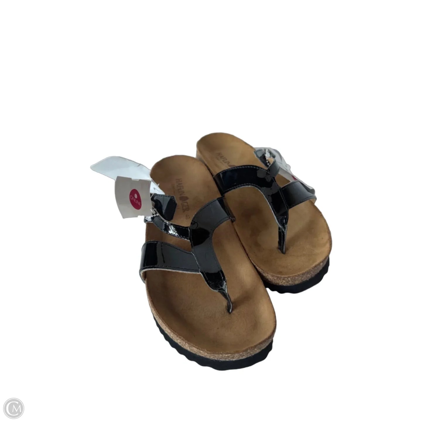 Sandals Flats By Cmb In Black & Tan, Size: 9.5