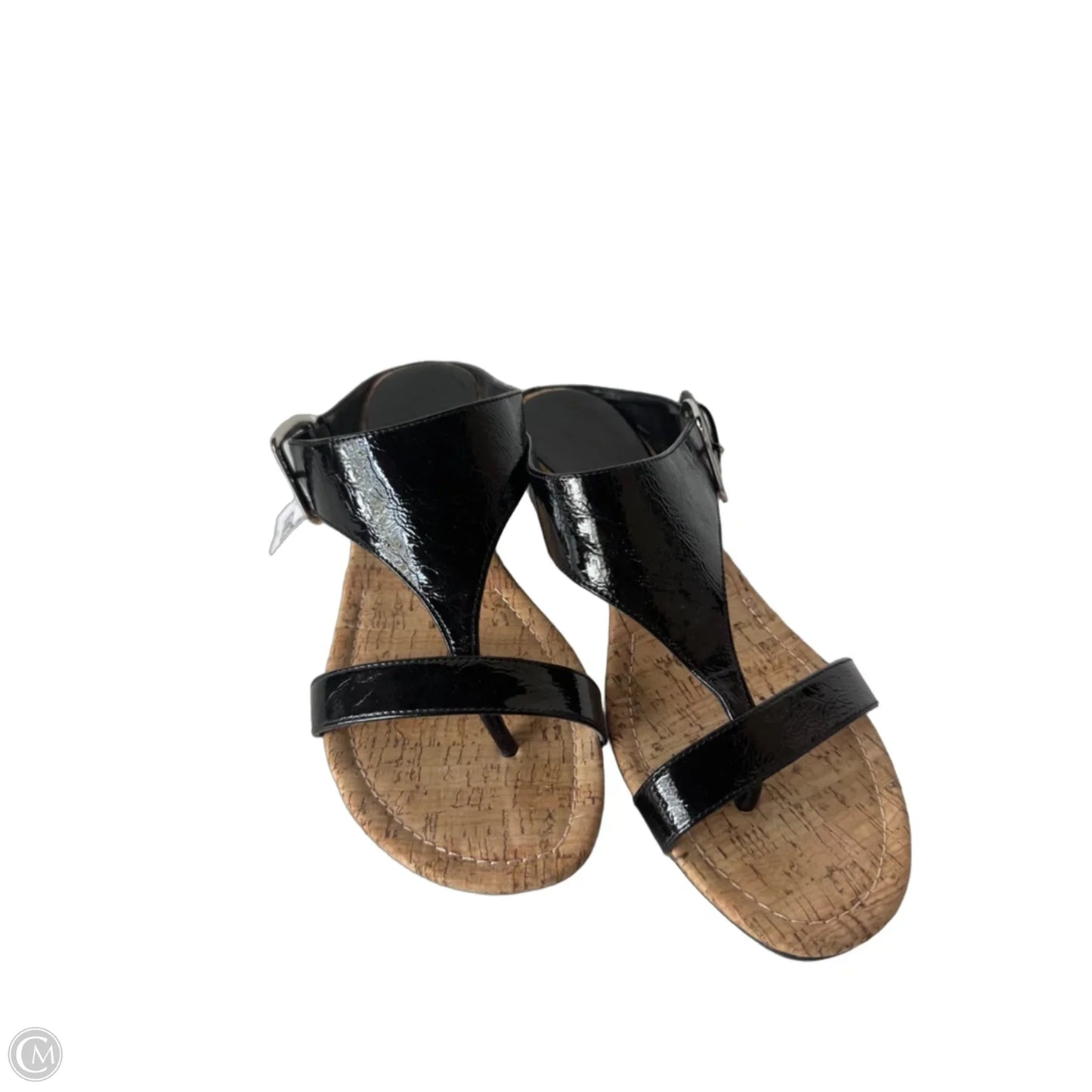 Sandals Heels Wedge By Cmc In Black & Tan, Size: 8.5