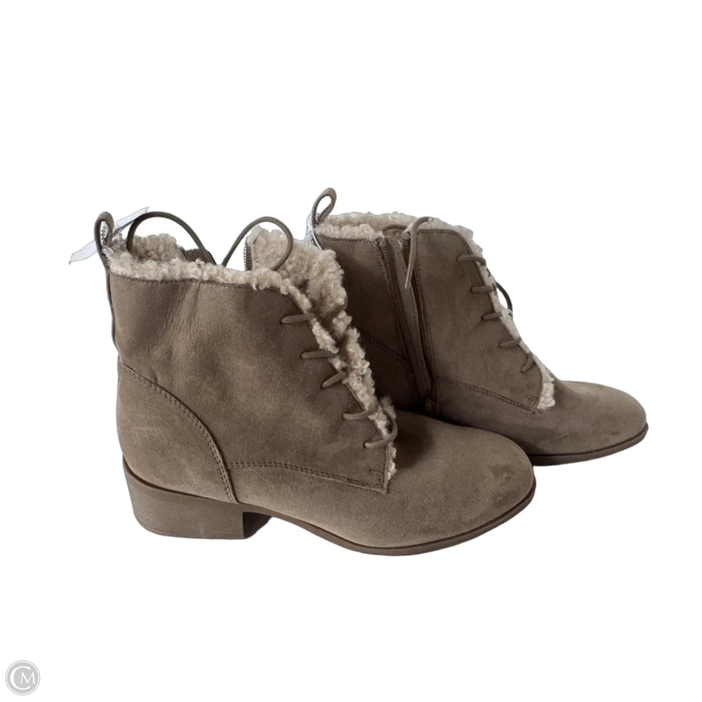 Boots Ankle Heels By Kenneth Cole Reaction In Brown & Cream, Size: 8.5