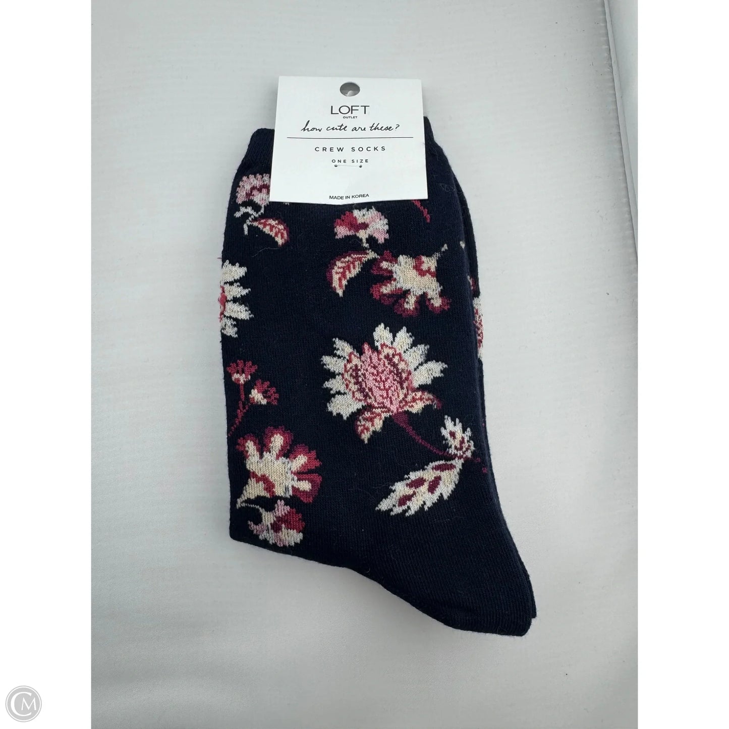 Socks By Loft In Blue & Cream, Size: Osfm