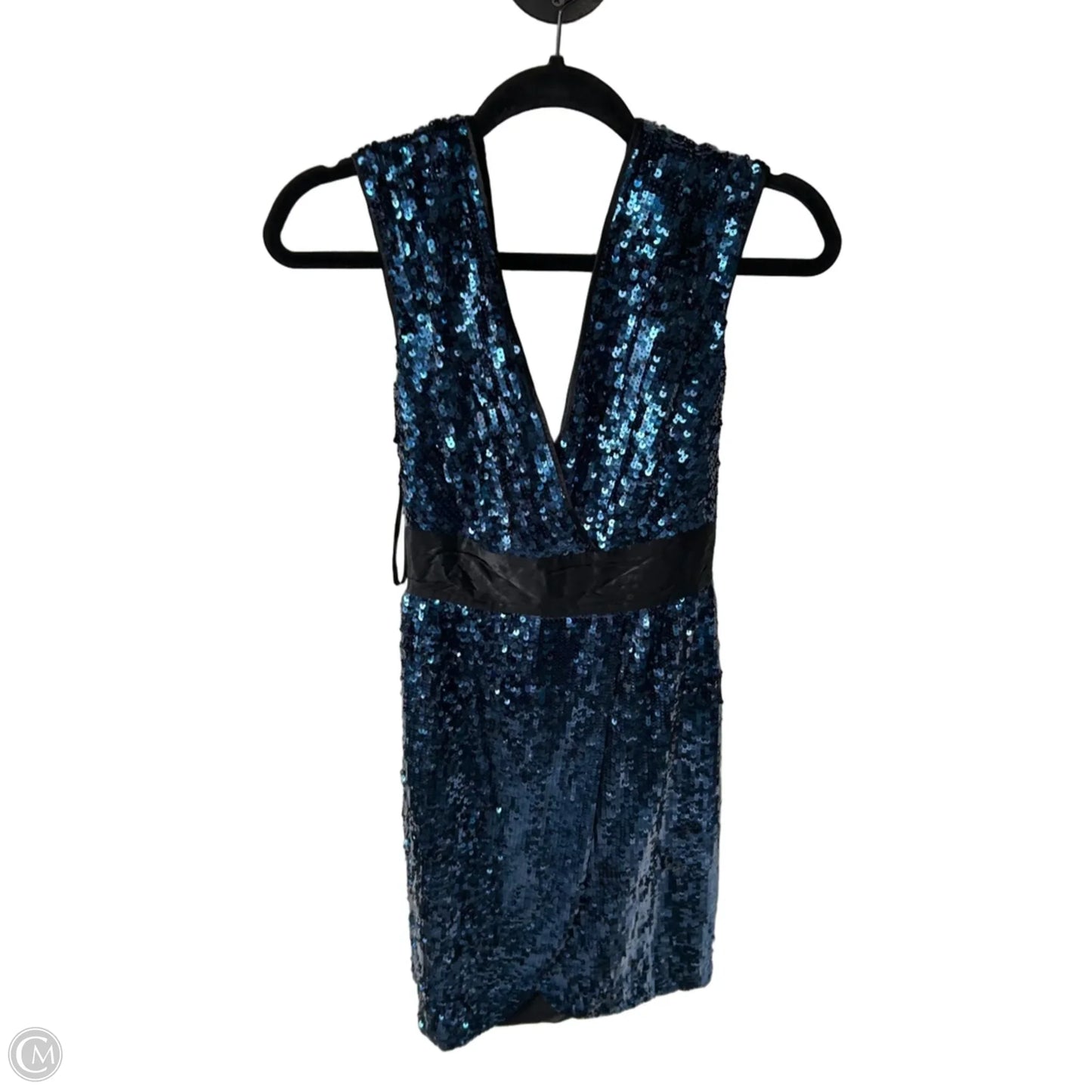 Dress Party Short By Bcbgmaxazria In Black & Blue, Size: M
