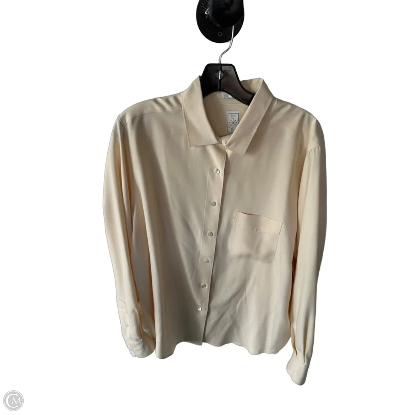 Blouse Long Sleeve By Clothes Mentor In Cream, Size: L