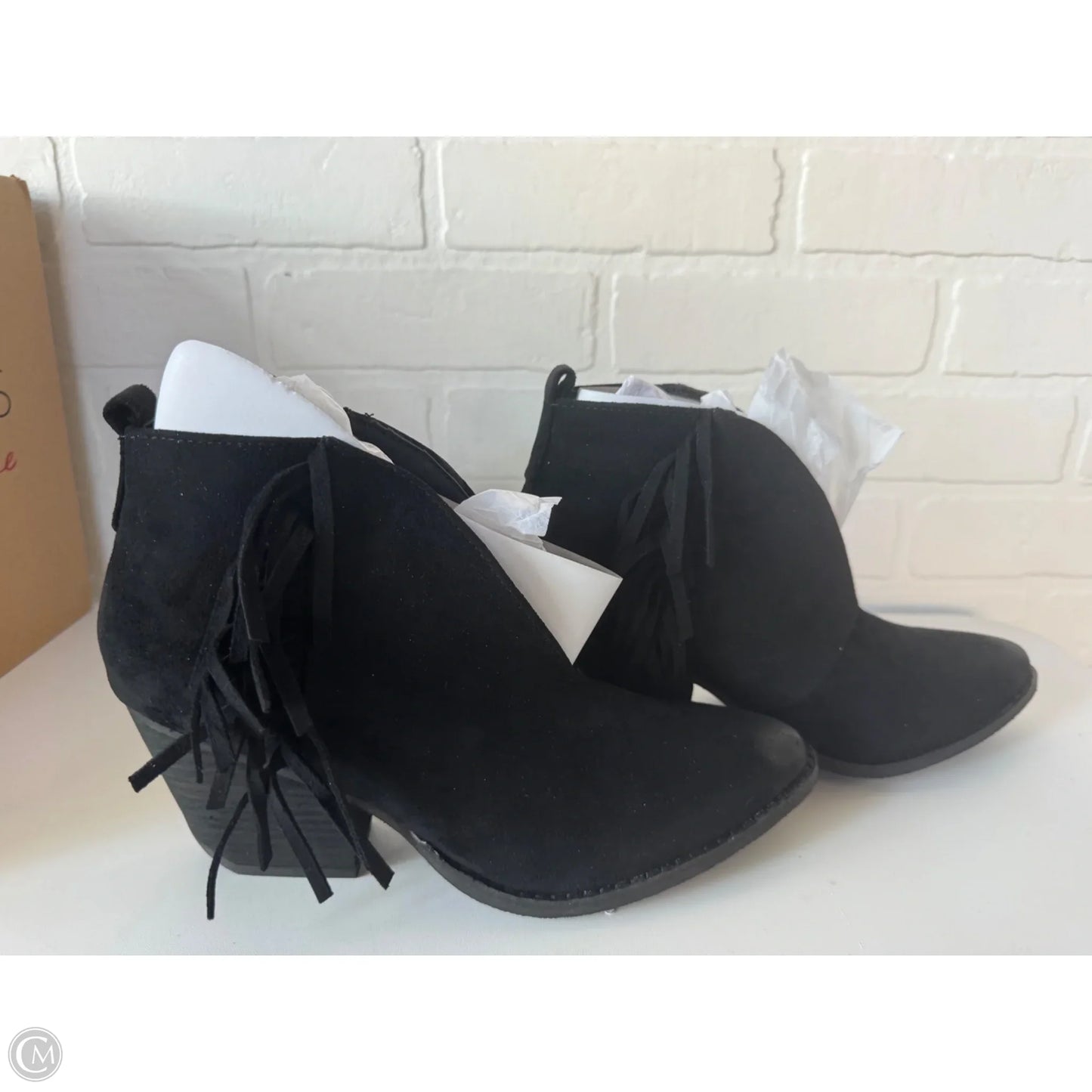 Boots Ankle Heels By Coconuts In Black, Size: 8